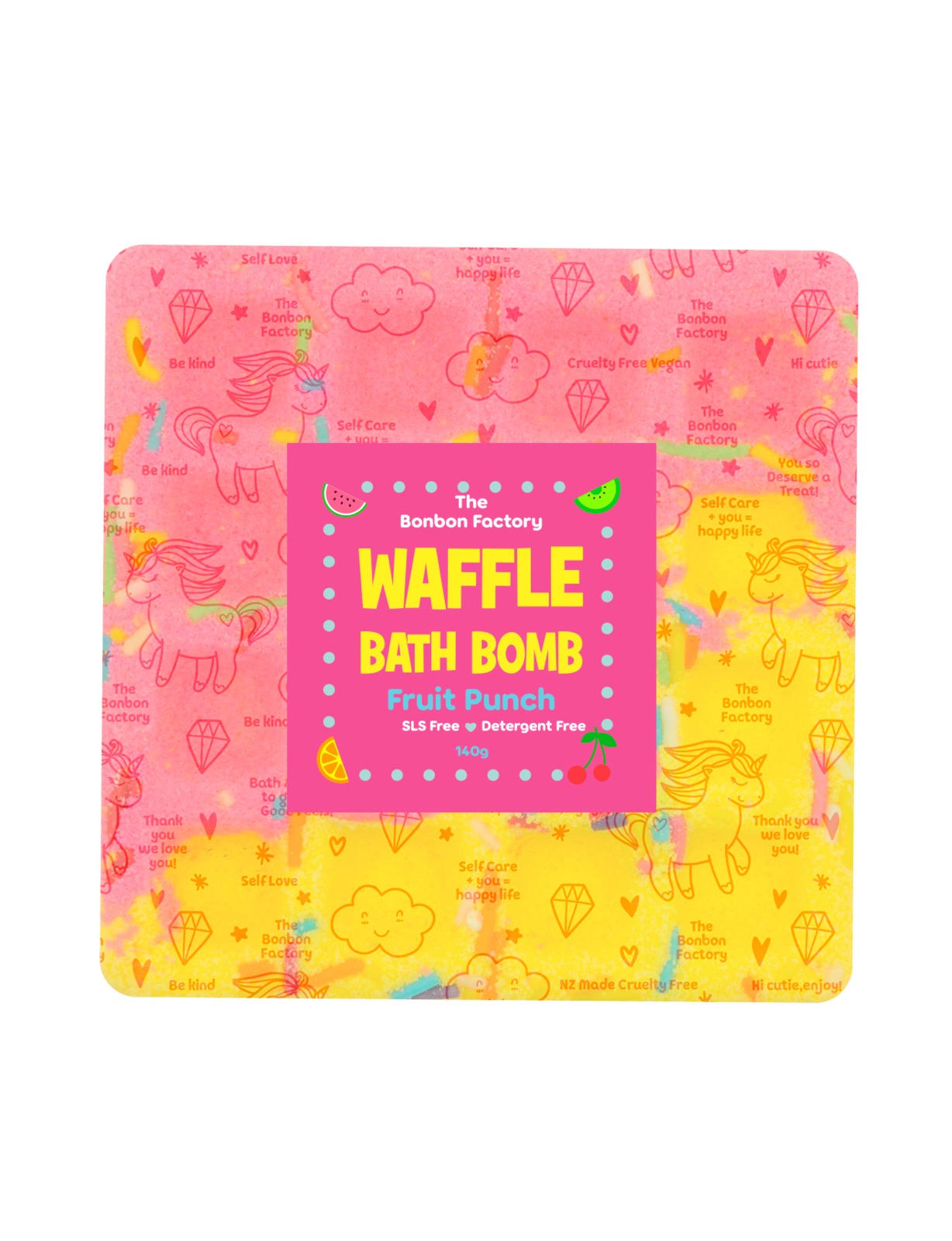 The Bonbon Factory Fruit Punch Waffle Bath Bomb image