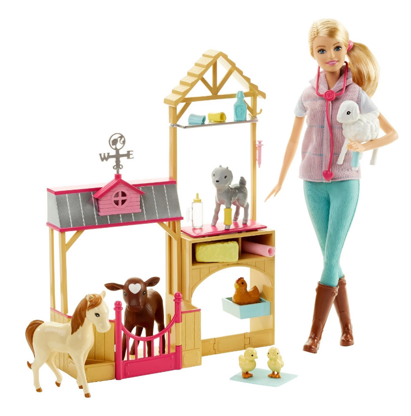 Barbie farm vet doll and playset Outlet