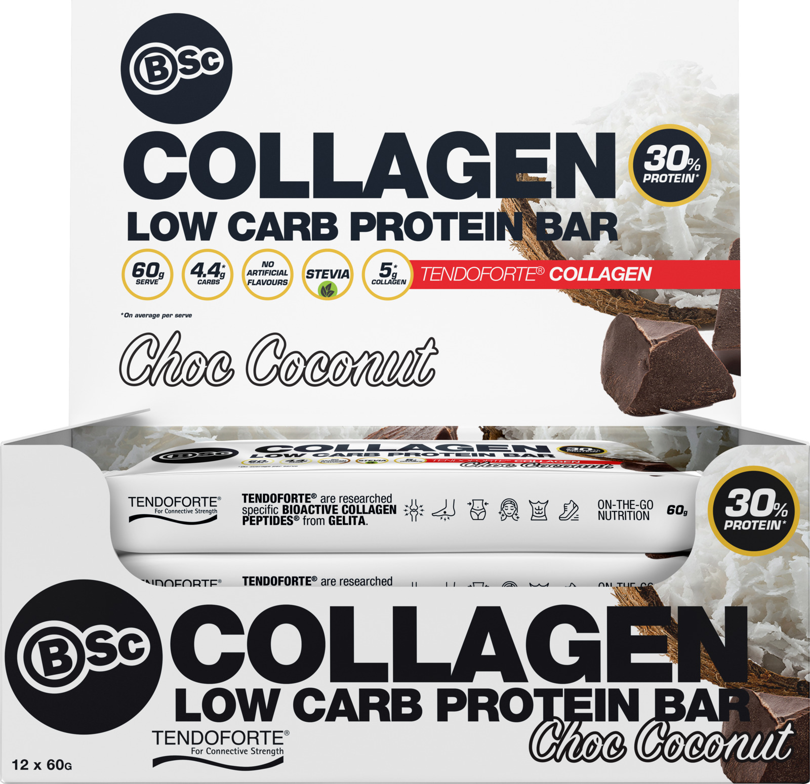 Buy Body Science BSC Collagen Low Carb Protein Bar Choc Coconut 60g