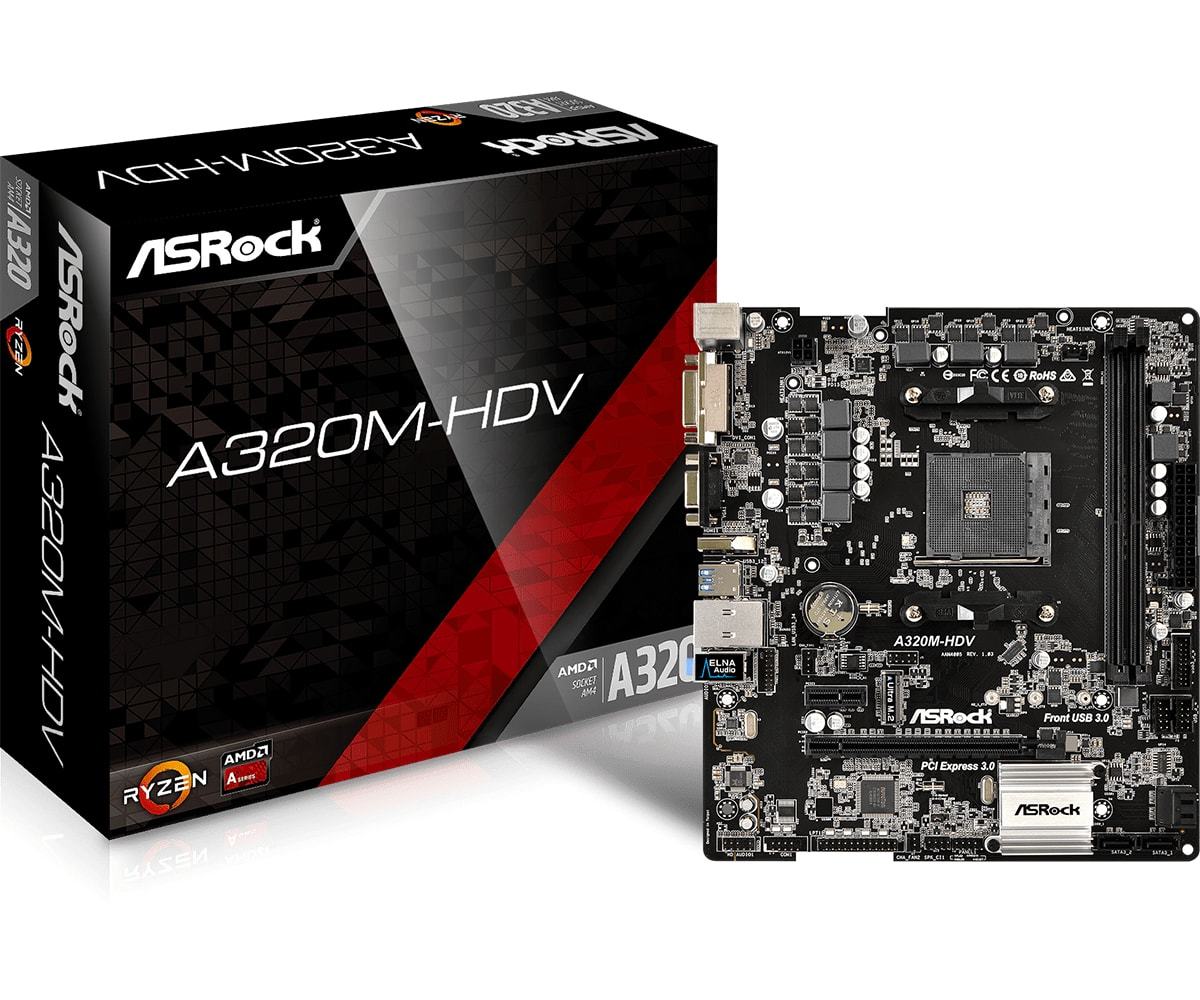 ASRock A320M-HDV mATX AMD Motherboard