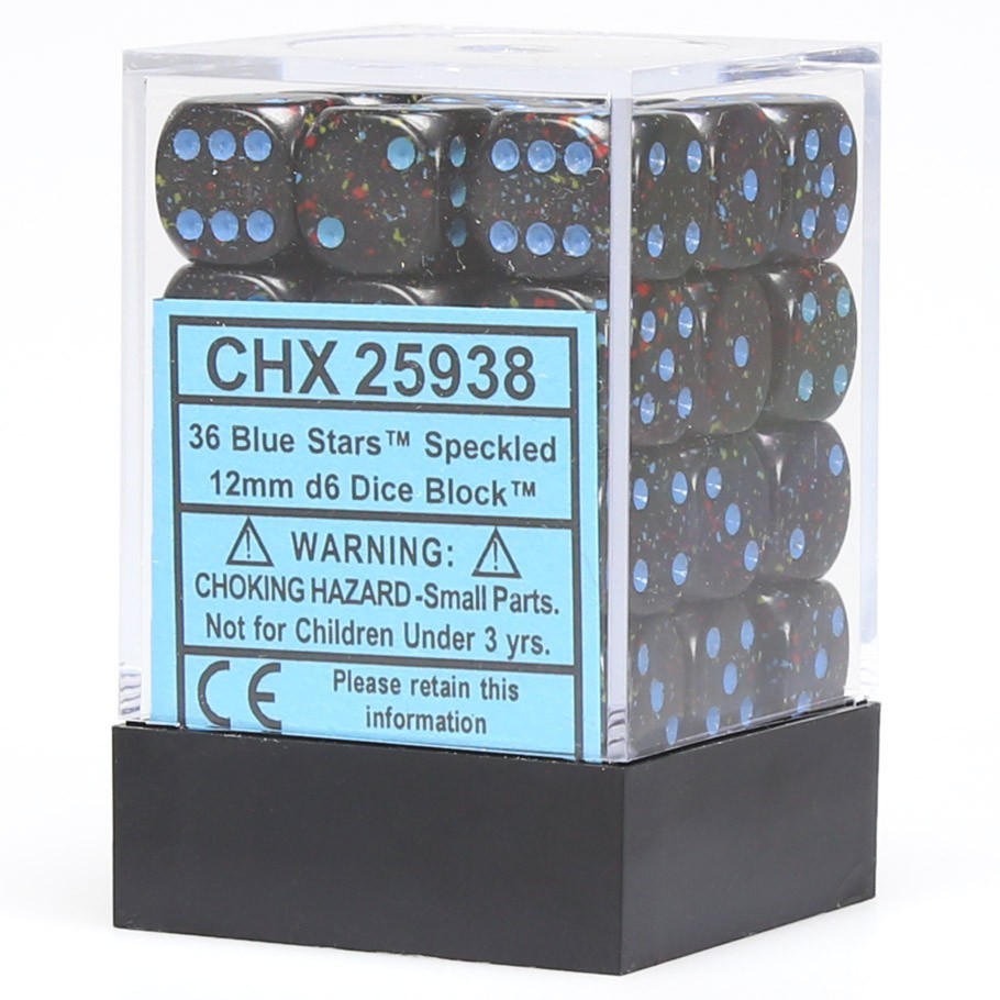 Chessex: D6 Speckled Cube Set (12mm) - Blue Stars image