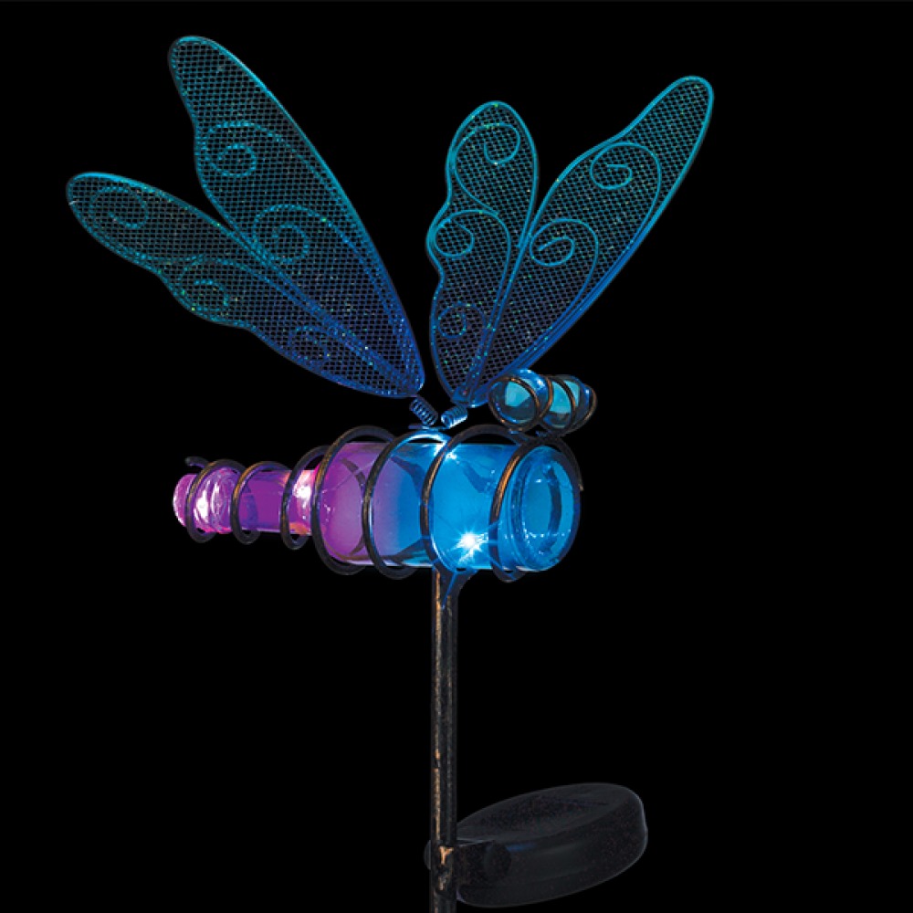 Regal: Mini Solar Dragonfly Stake - Blue image
