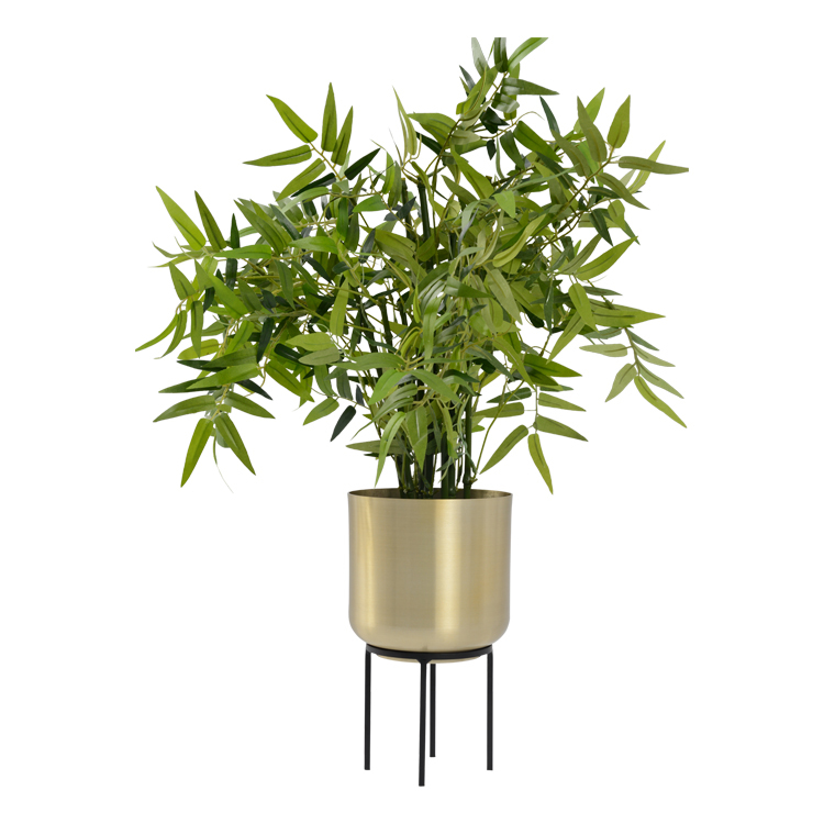 Mood Gold Metal Pot on Stand - Large image