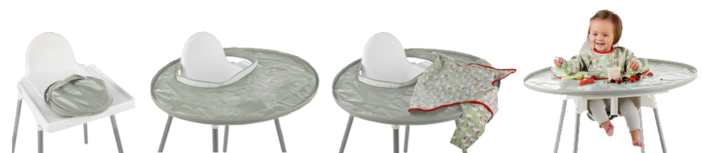 Tidy Tot: Bib & Tray Kit - Dove Grey image