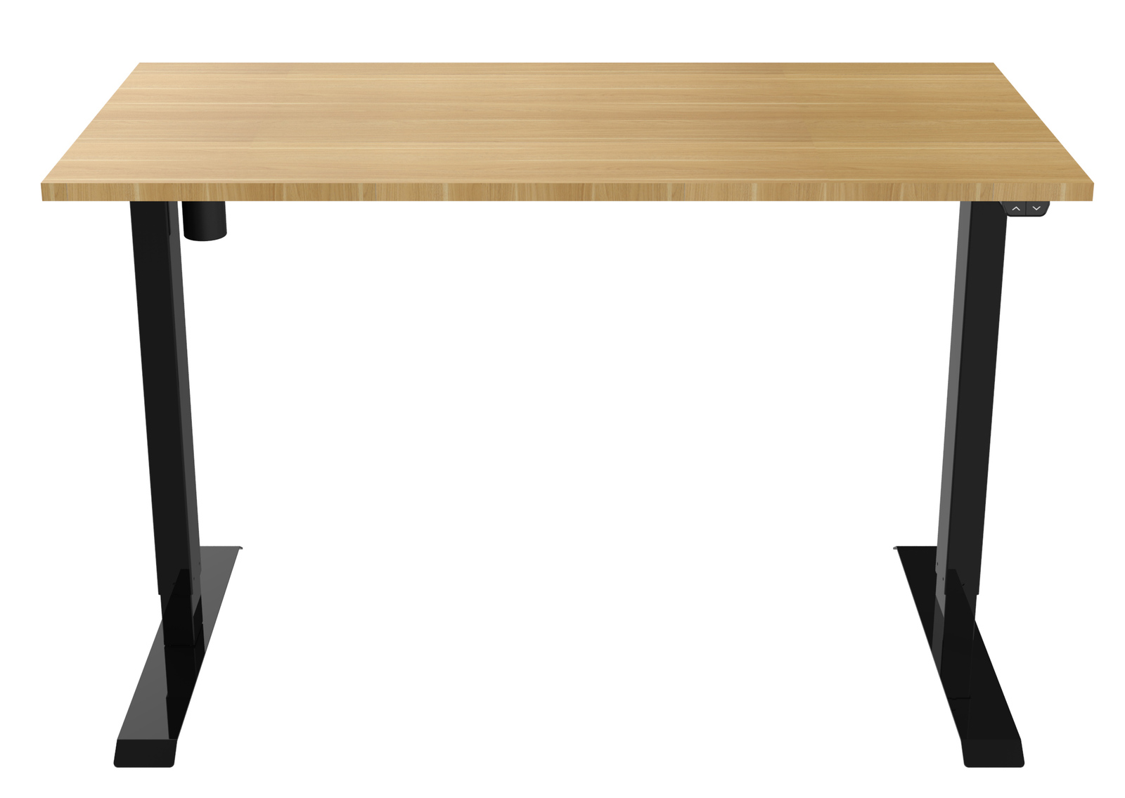 Gorilla Office: 2-Stage Motorised Height Adjustable Desk - Black/Oak (1400 x 700mm) image