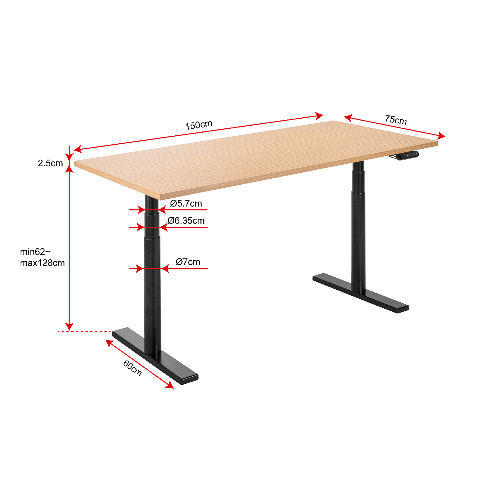 Buy Gorilla Office Height Adjustable Desk Black/Oak at Mighty Ape NZ