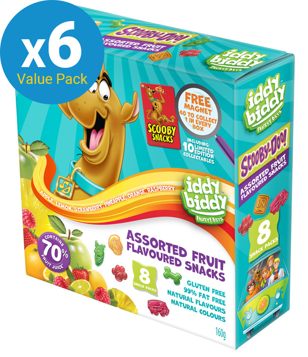 ScoobyDoo! Iddy Biddy Fruit Snacks 160g (6 Boxes of 8 snack bags) at Mighty Ape NZ
