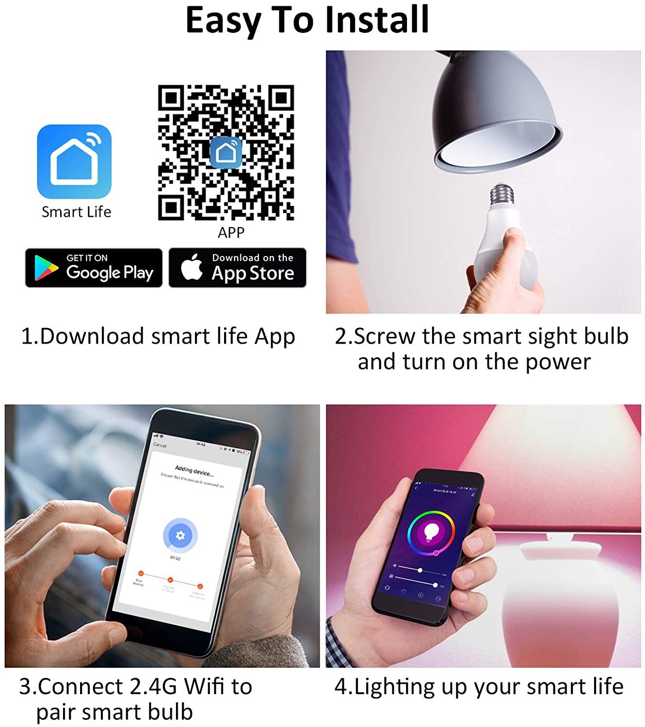 Smart Ape: 4.5W Colour & Warm/Cool White Smart LED Bulb (E14) C37 - 1 Pack image