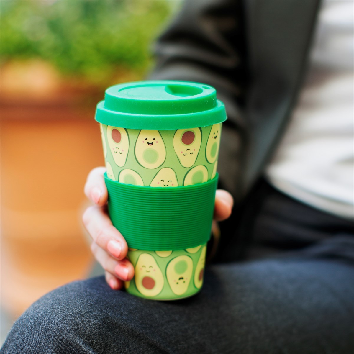 Sass & Belle: Happy Avocado - Bamboo Coffee Cup (400ml) image