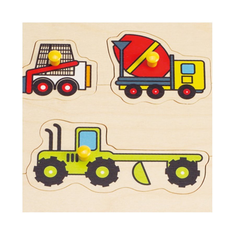 Hape: Construction Site Wooden Peg Puzzle image