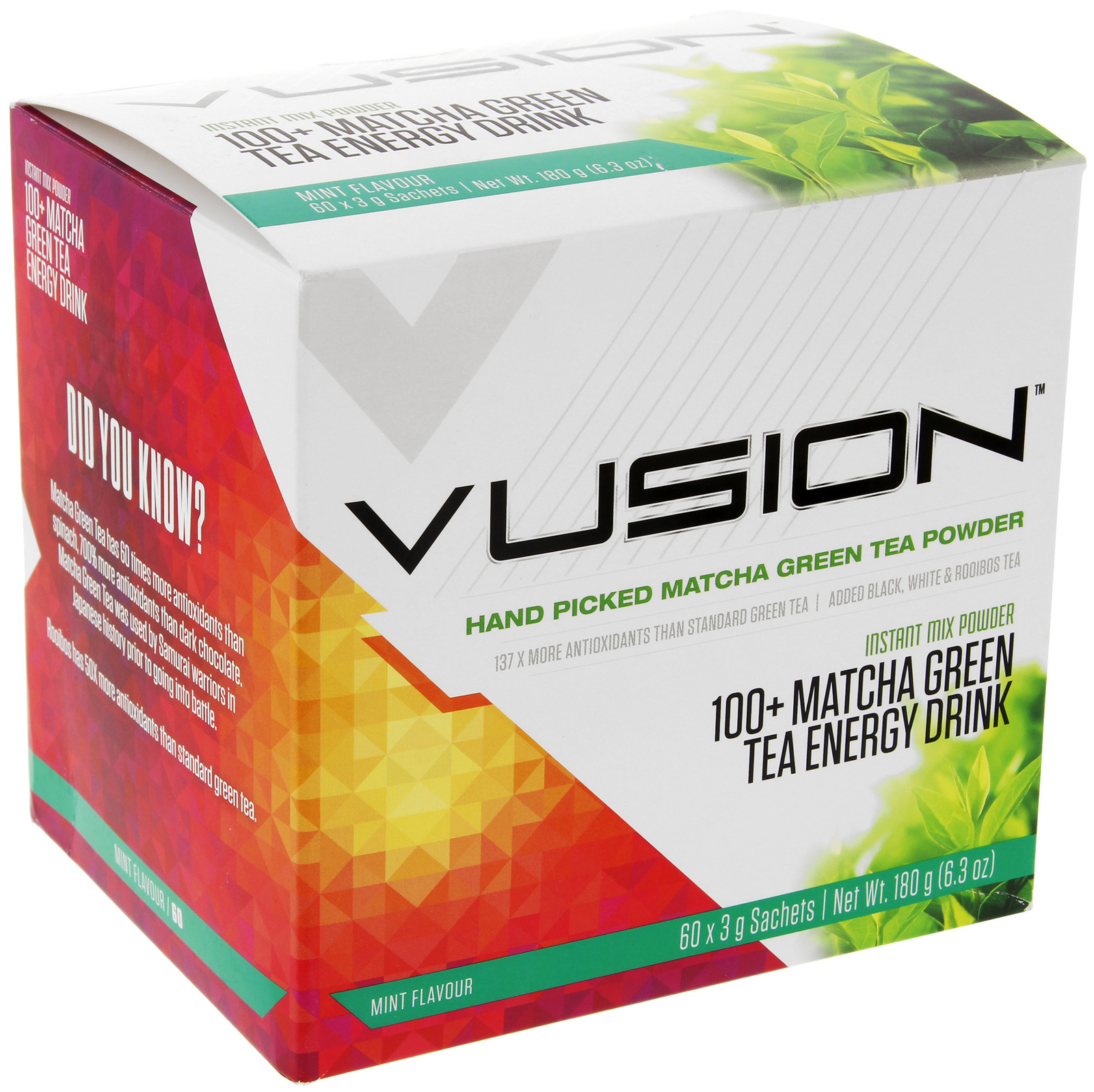 Buy Vusion 100+ Matcha Green Tea Energy Drink Mint at Mighty Ape NZ