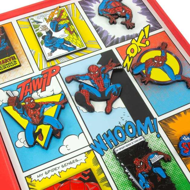 SpiderMan Retro Pin Set at Mighty Ape NZ
