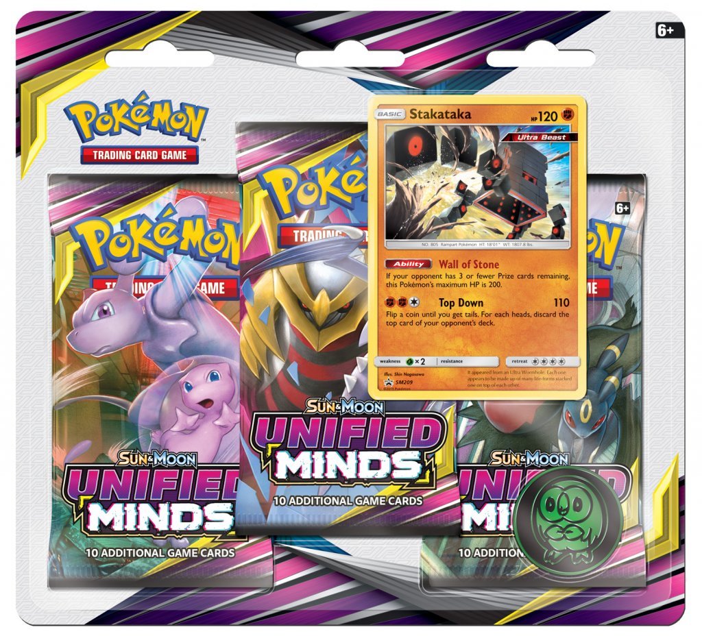 Pokemon TCG: Unified Minds Three Booster Blister - Stakataka image