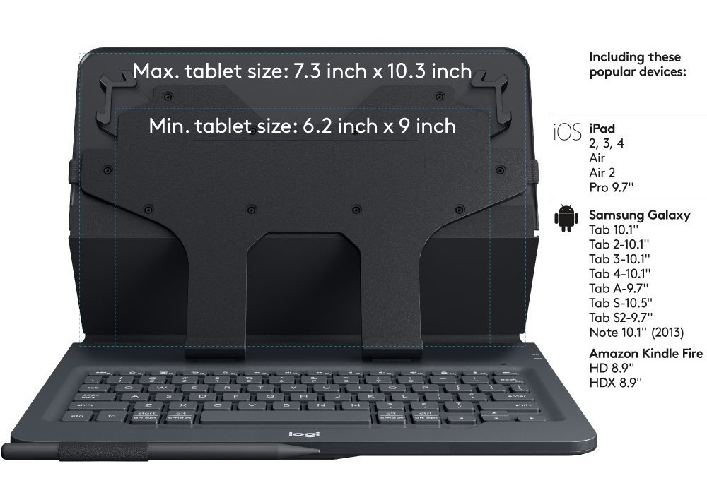 Logitech Universal Folio with integrated keyboard for 9-10” tablets