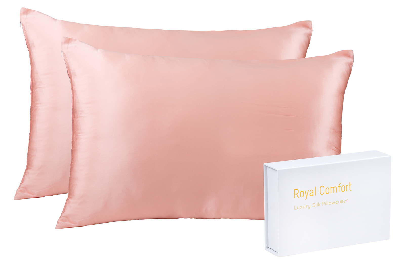 Royal Comfort Mulberry Silk Pillow Case Twin Pack (Blush) image