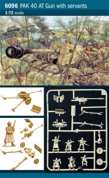 Italeri German PAK 40 AT Gun with Servants (WWII) 1:72 Model Kit image