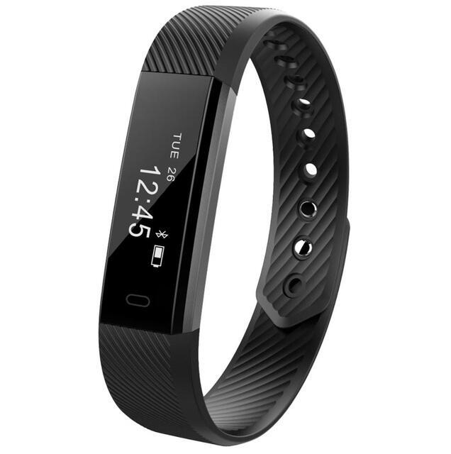 Smart Fitness Tracker Bands w/ Heart Rate Monitor - Black