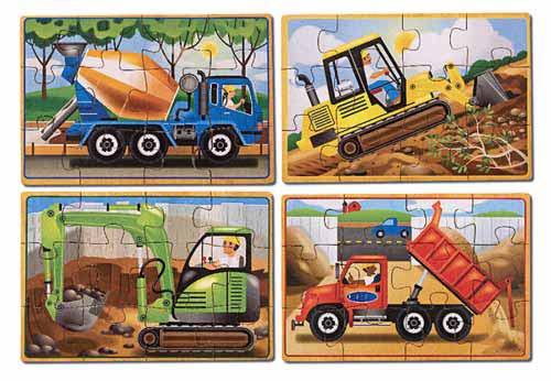 Melissa & Doug: Wooden Construction Jigsaw Puzzles in a Box image