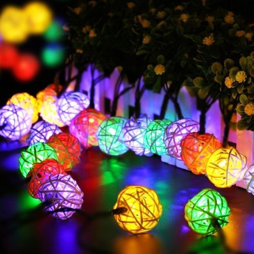 Colourful Rattan String Lights (20 LED)