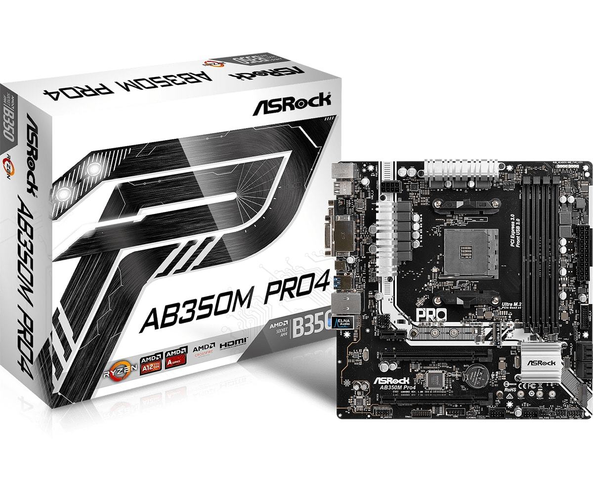 ASRock AB350M Pro4 mATX Motherboard image