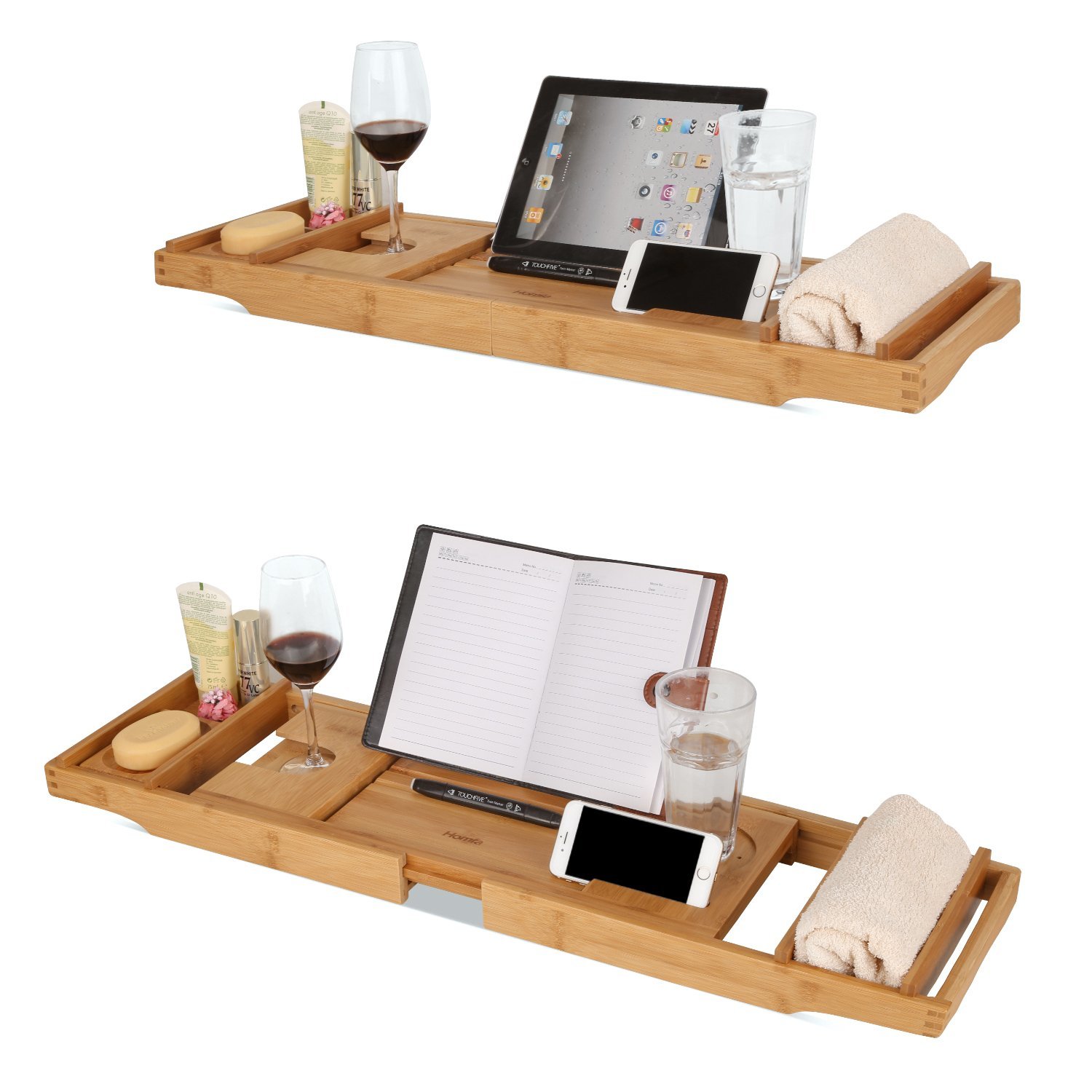 Bamboo Extending Bath Caddy - Natural image