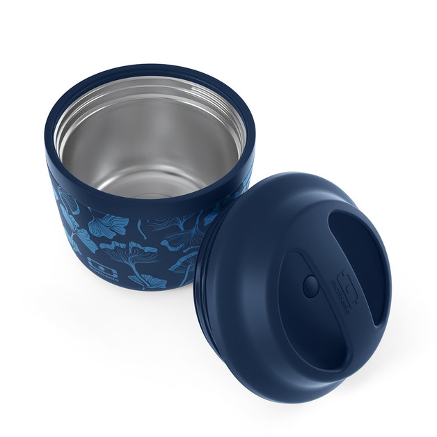 Monbento: Element Graphic Insulated Lunch Box – Gingko Blue (550ml)
