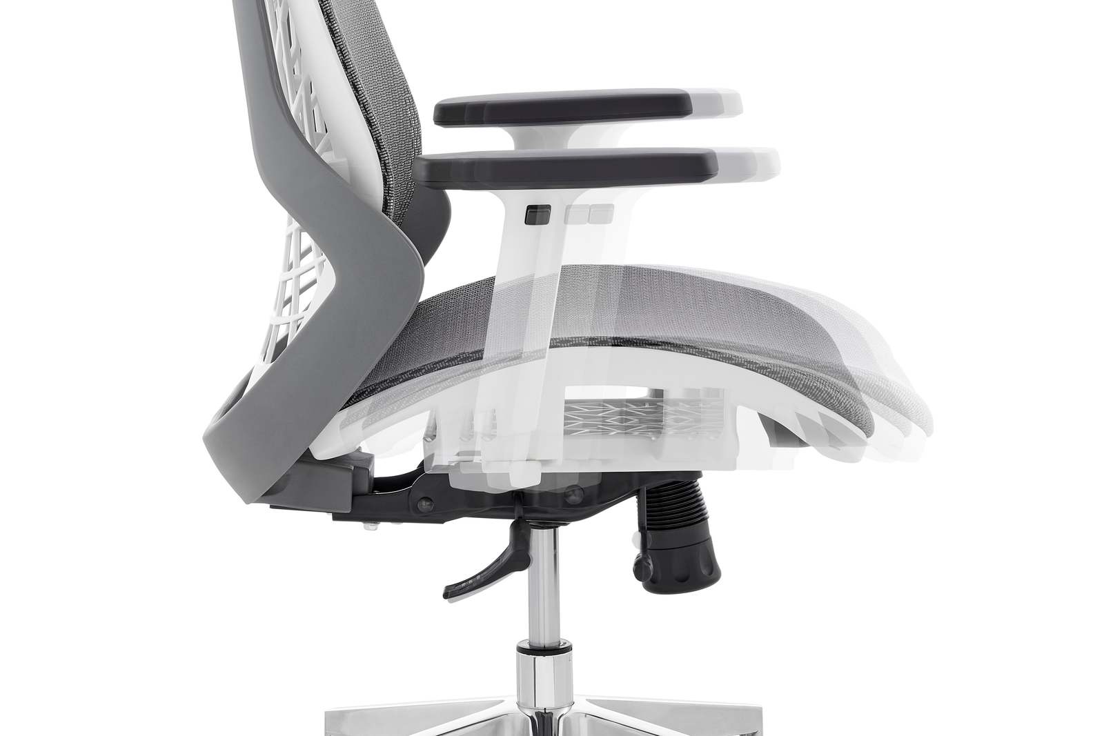 Buy Ergolux Elliot Office Chair (White Frame, Grey) at Mighty Ape NZ