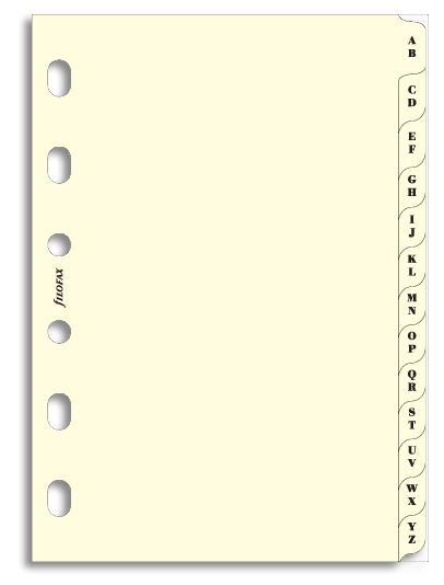 Filofax - Pocket A-Z Index, 2 Letters/Tab - Cream image