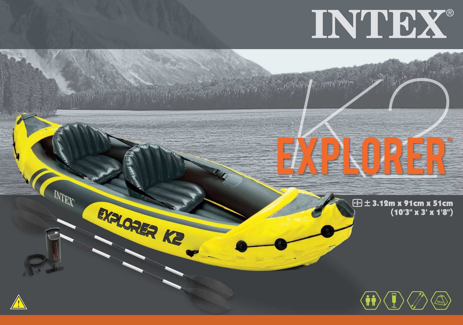 Buy Intex: Explorer K2 - Inflatable Kayak at Mighty Ape Australia