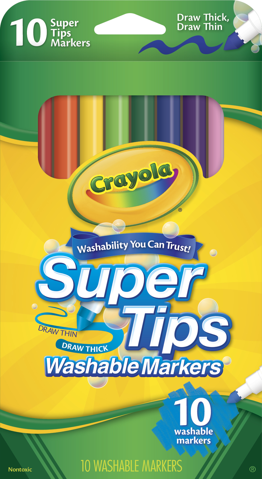10 Washable Super Tips Markers - Crayola image