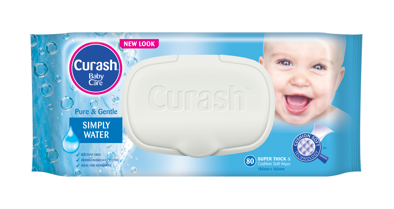 Curash Simply Water Baby Wipes (80's) image