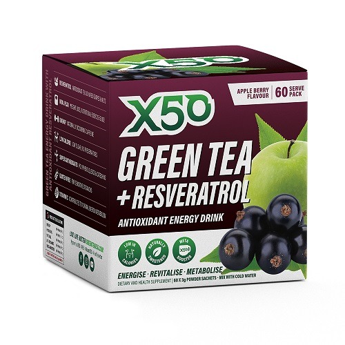 Green Tea X50 + Resveratrol - Appleberry (60 sachets)