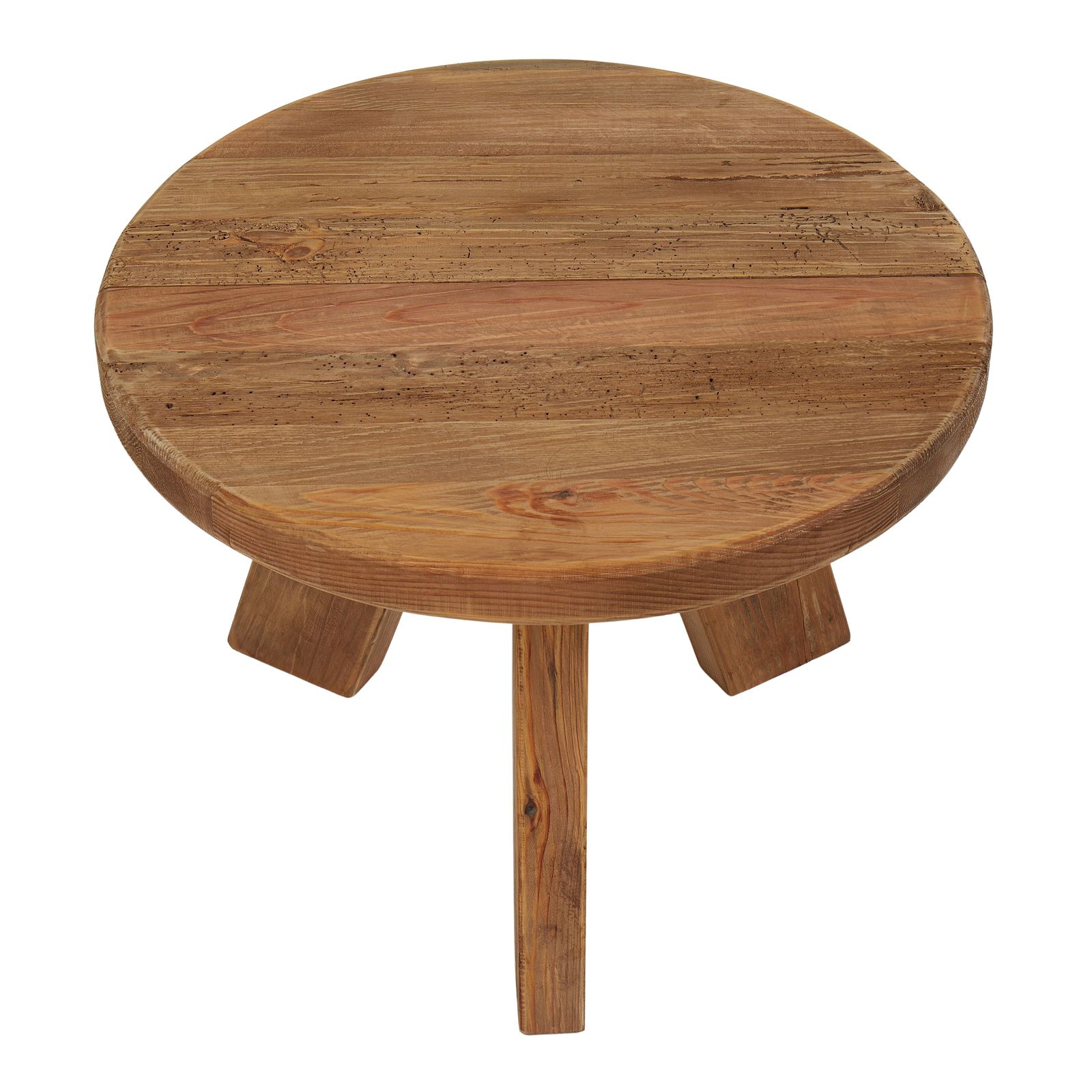 Amalfi Reclaimed Pine Wood Round Side Table at Mighty Ape NZ