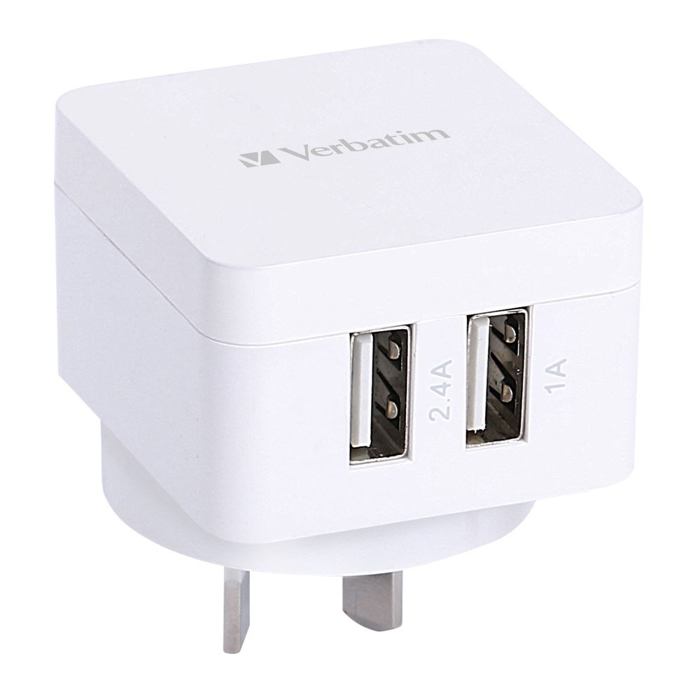 Verbatim Dual Port 3.4A USB Wall Charger - White image