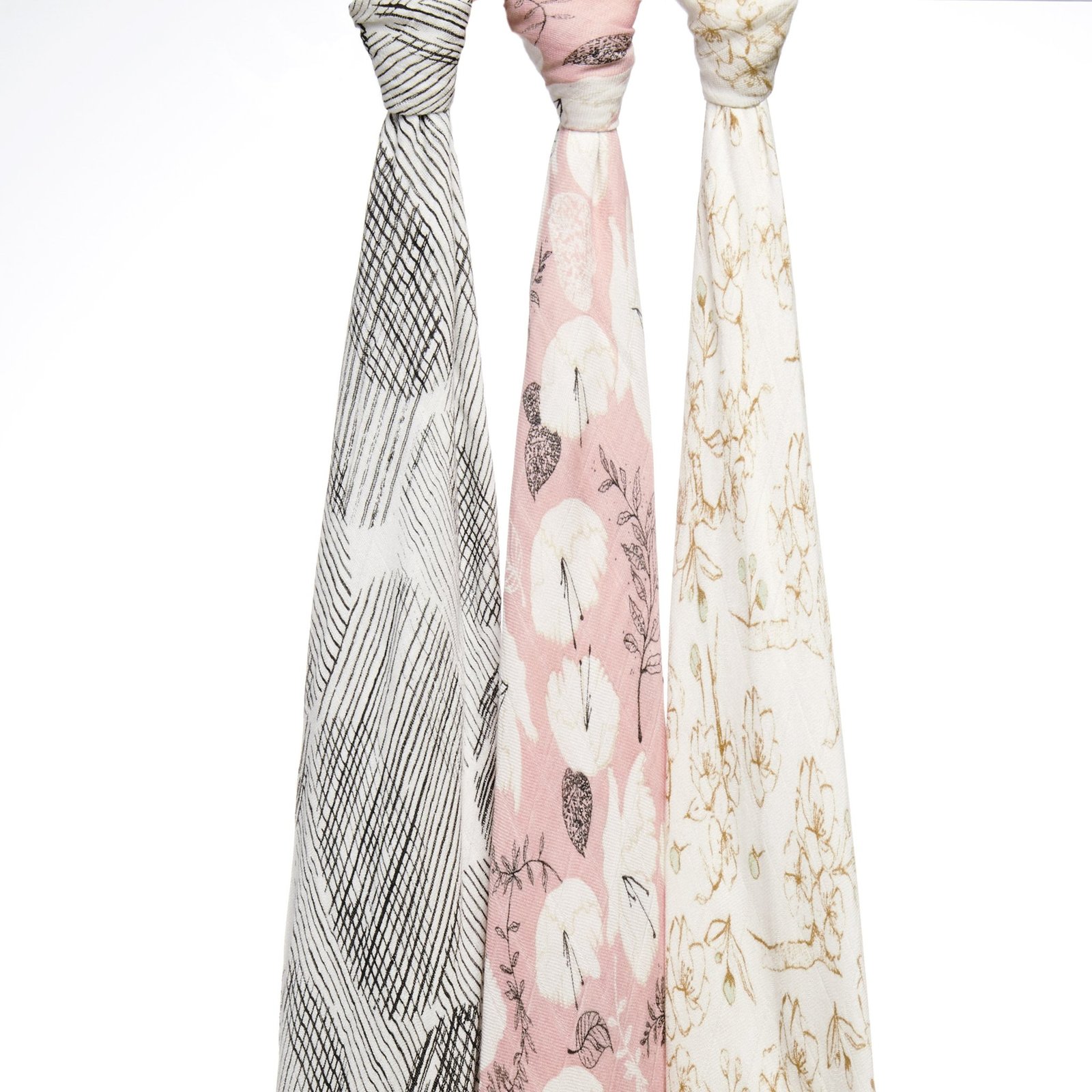 Aden + Anais: Silky Soft Bamboo Swaddle - Pretty Petals (3 Pack) image