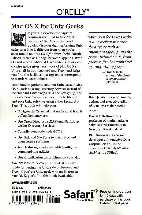 Mac OS X for Unix Geeks by Ernest E. Rothman image