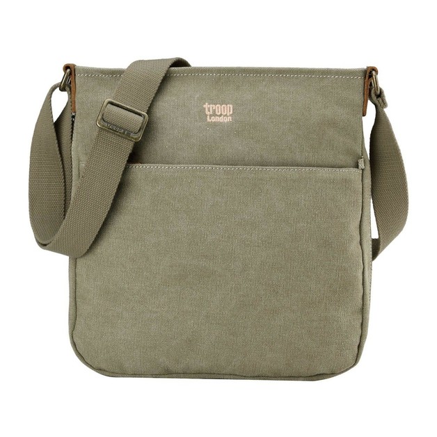 Troop London Classic Zip Top Shoulder Bag Khaki at Mighty Ape NZ