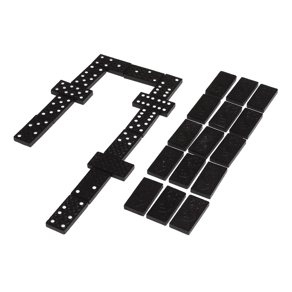 Wooden Box of Dominoes image