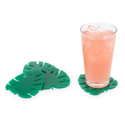 Lush Monstera Leaf Coasters image