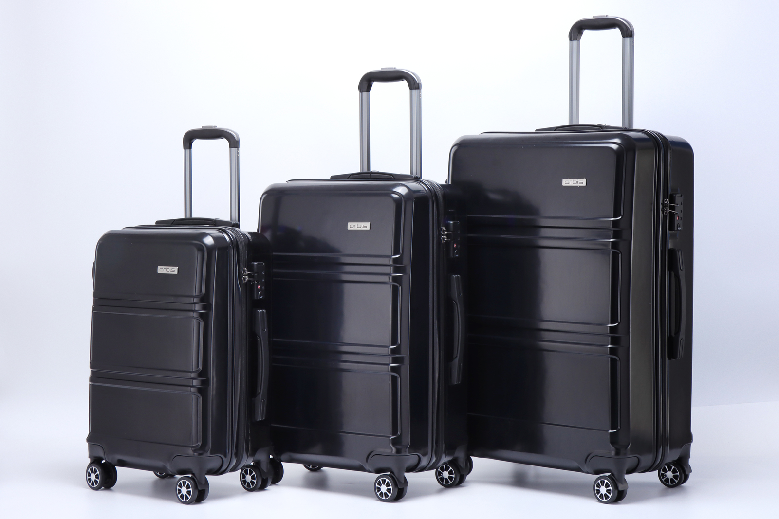 Orbis 3 Piece Kuredu Spinner Luggage Set (Black) at Mighty Ape NZ