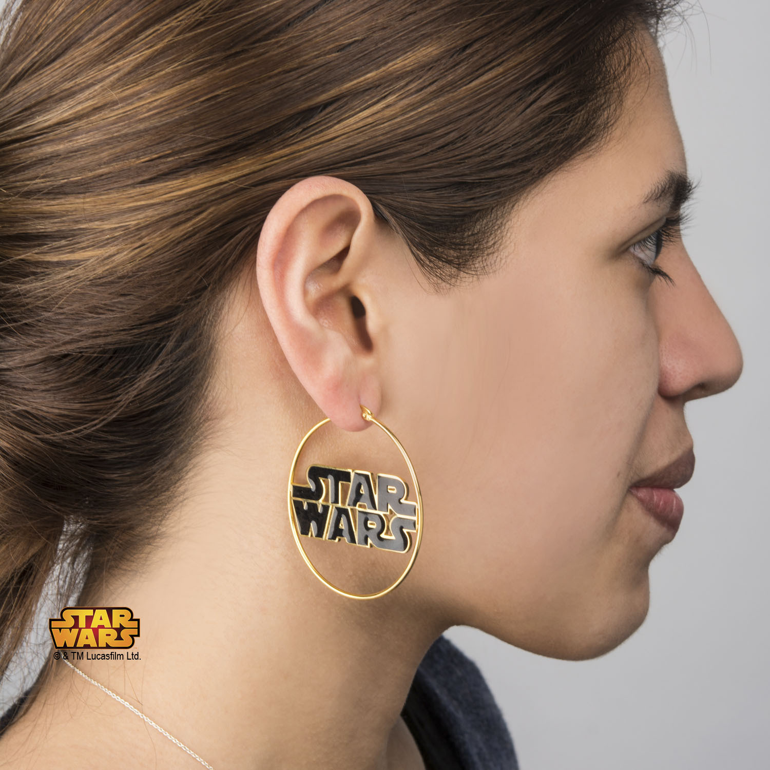 Star Wars Gold Plated Logo Hoop Earrings image