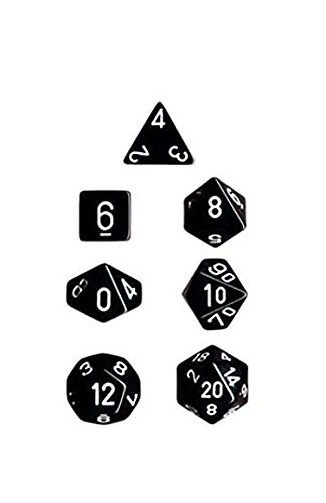 Chessex: Opaque Polyhedral Dice Set - Black/White image