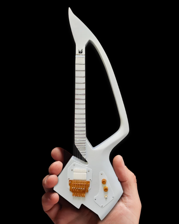Axe Heaven: Miniature Replica - White Auerswald Model C Guitar (The Artist Formerly Known as) image