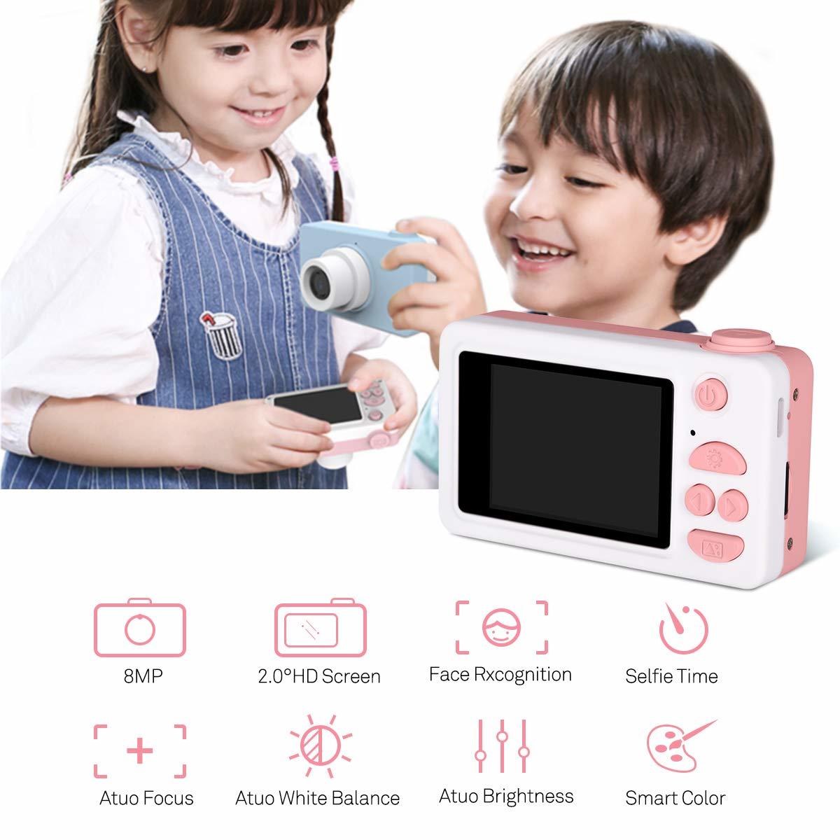 kids Digital Camera 1080P with 8GB SD Card - Pink Pig image