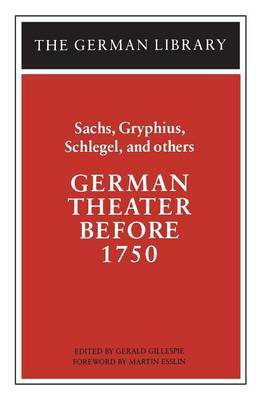 German Theatre Before 1750 by Hans Sachs