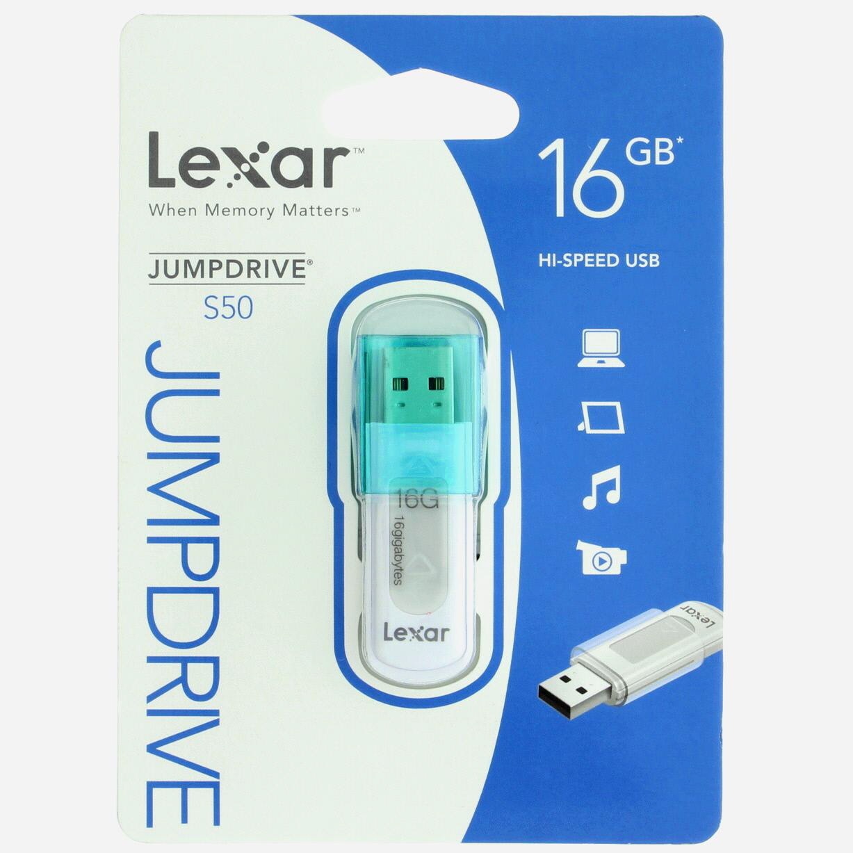 16GB Lexar JumpDrive S50 USB Flash Drive Blue at Mighty Ape NZ