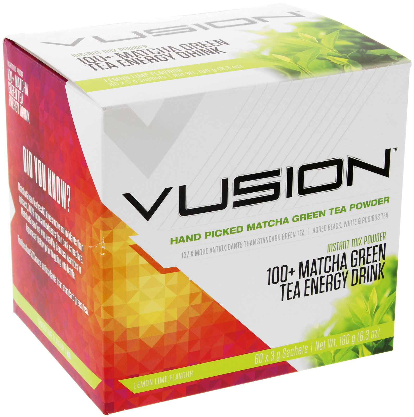Buy Vusion 100+ Matcha Green Tea Energy Drink Lemon Lime at Mighty Ape NZ