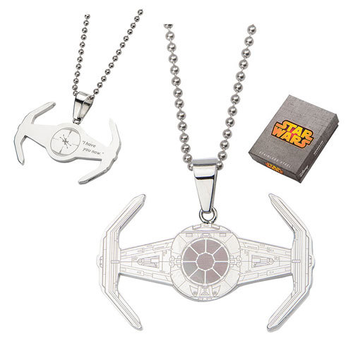 Star Wars Tie Fighter Etched Pendant Necklace image