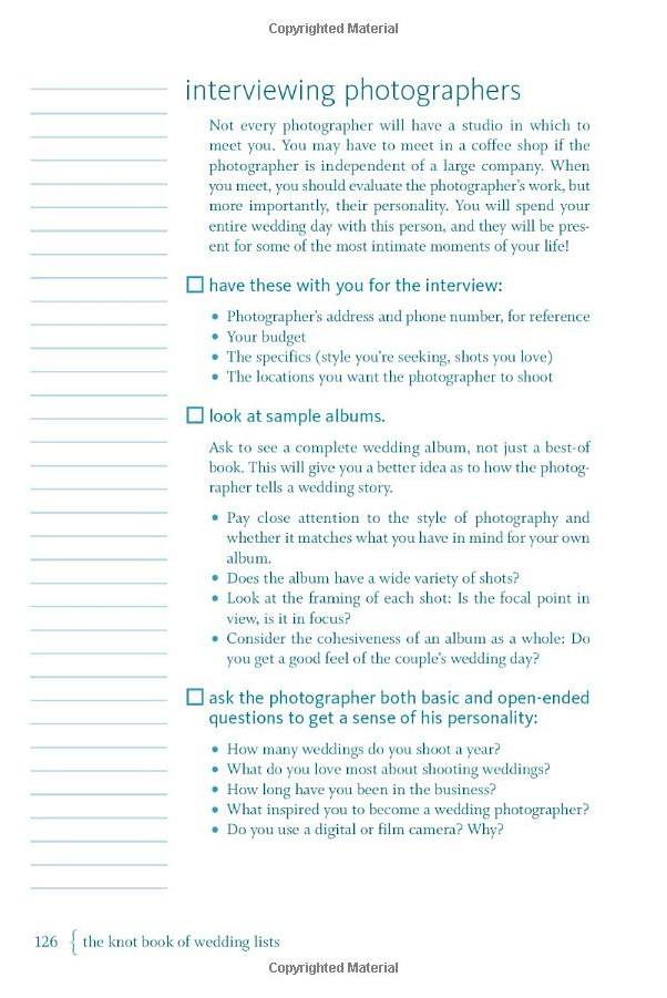 wedding lists