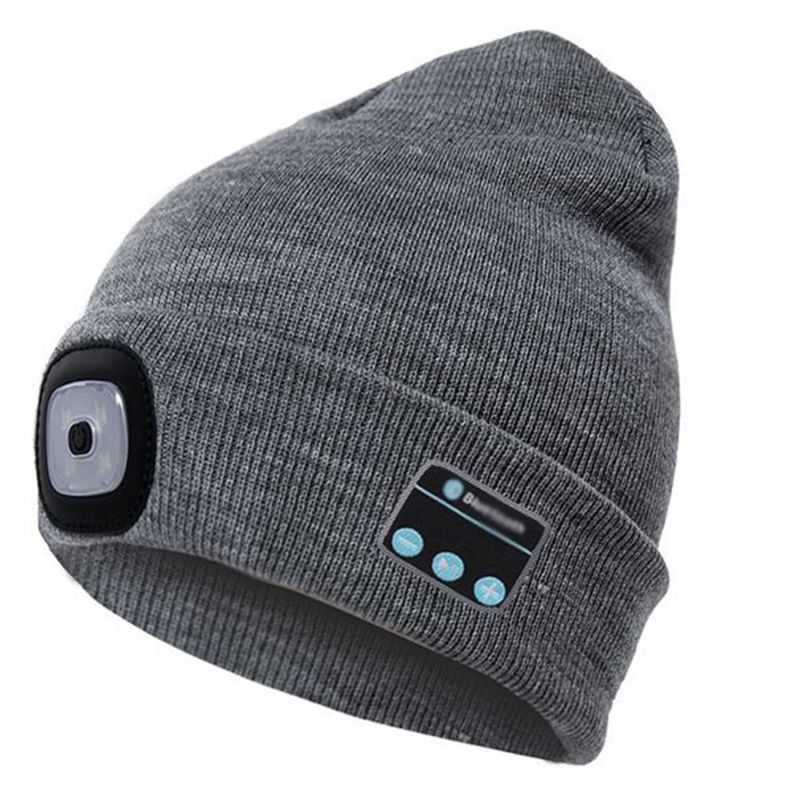 Bluetooth 5.0 LED Stereo Hat - Battleship Grey